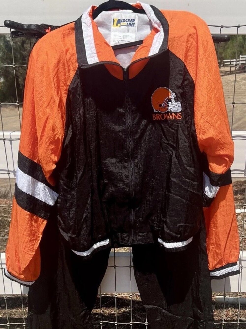 Vintage Cleveland Browns NFL Football Sweat Track Suit Locker Line Size LARGE